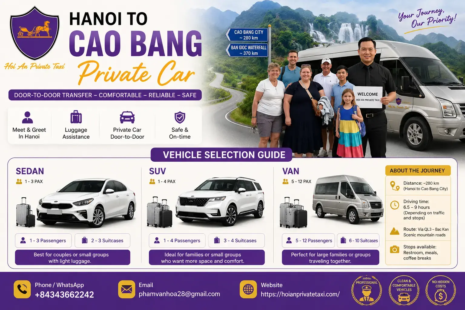 Hanoi to Cao Bang private car - Hoi An Private Taxi
