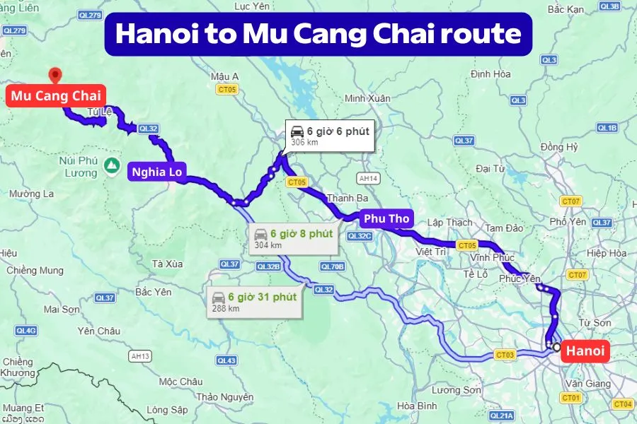 Hanoi to Mu Cang Chai private car - Hoi An Private Taxi