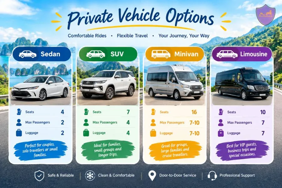 Private Vehicle Options - Hoi An Private Taxi